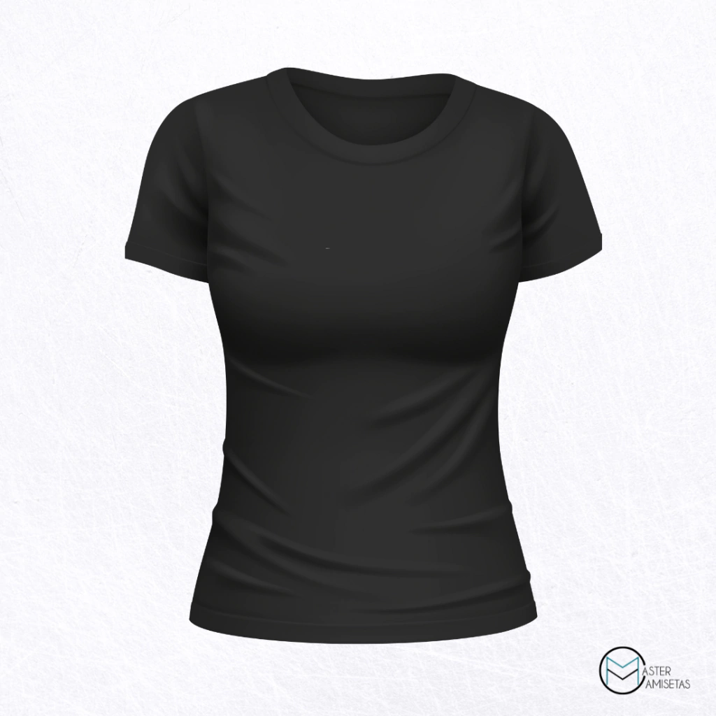 Baby Look Preto, 100% Poliéster